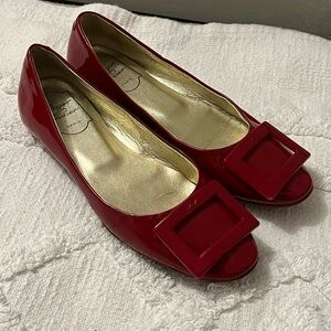 Roger Vivier Red Patent Leather Flats